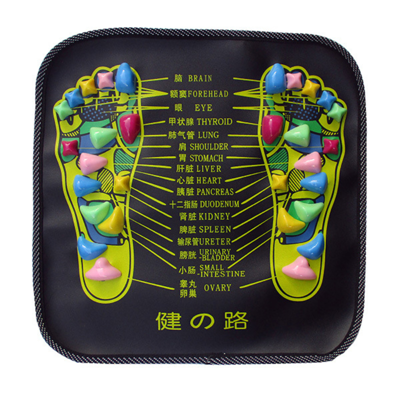 Full Body Massager 1 Piece Acupuncture Cobblestone Colorful Foot Reflexology Walk Stone Square Cushion for Relax Feet Massage 230411