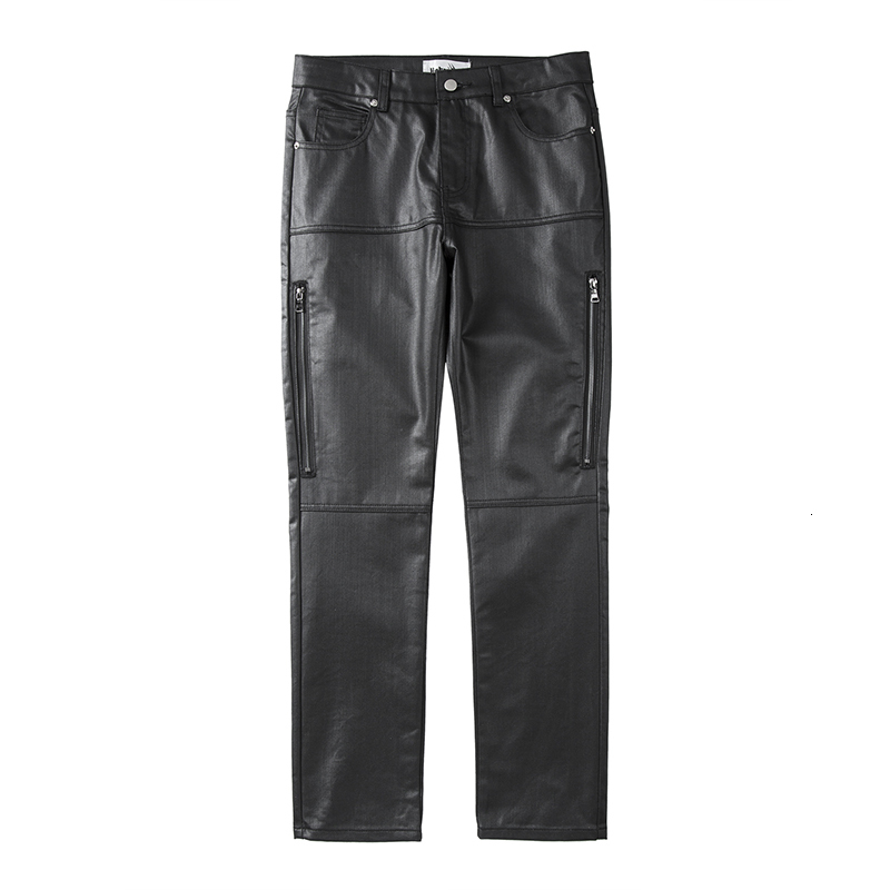 Men s Pants Harajuku Black Jeans Vibe Waxed Casual Trousers Straight Pockets Oversized Pencil Loose Hip Hop Mens 220410