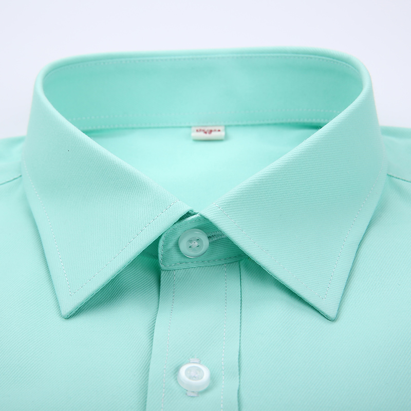Men's Casual Shirts Summer business work shirt square collar short sleeved plus size S to 7xl solid twill striped formal men dress shirts no fade - view 6