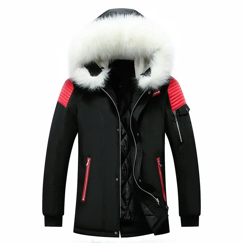 Men's Down Parkas Men Hooded Long Down Jackets With Fur Collar Winter Overcoats Warm Parkas High Quality Male Outdoor Casual Jackets Long Coats 4