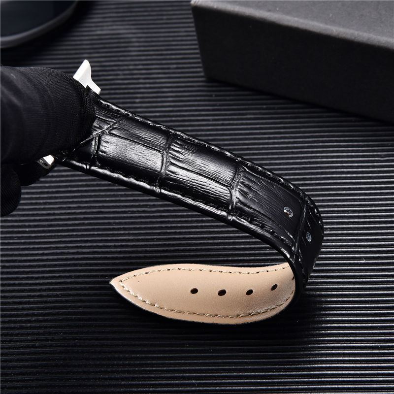 Watch Bands Embossed Leather Men Watch Straps for Apple Watch 8 7 6 SE 5 4 Butterfly Buckle 45mm 44mm 42mm 41mm 40mm 38mm Business Watchband 230411