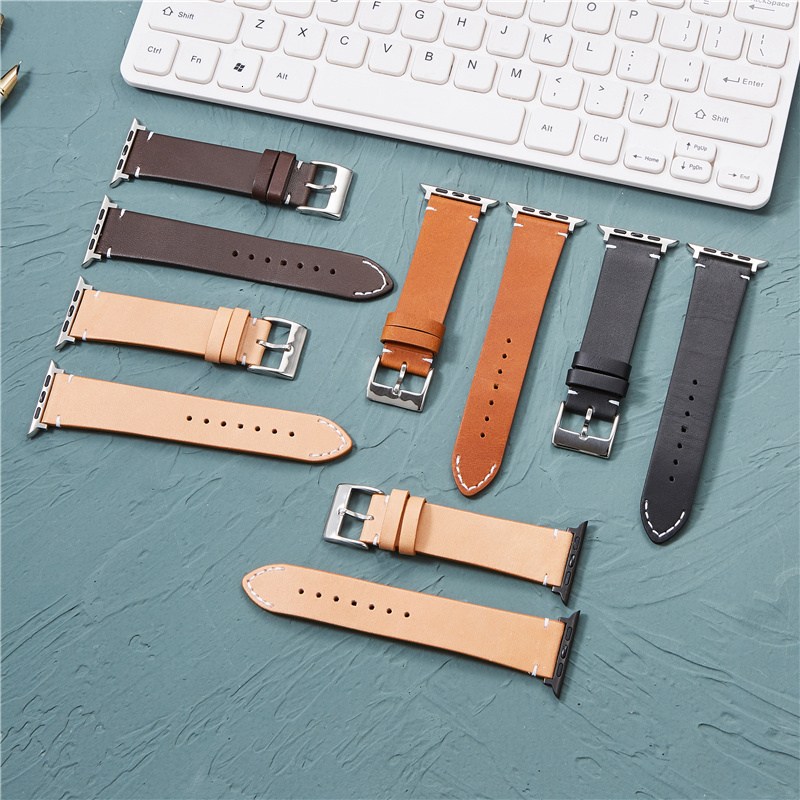 Watch Bands Genuine Leather Strap Watchband for Apple Watch Band 45mm 44mm 42mm 40mm 38mm 41mm Bracelet for Iwatch Series 8 7 SE 6 5 4 3 230411