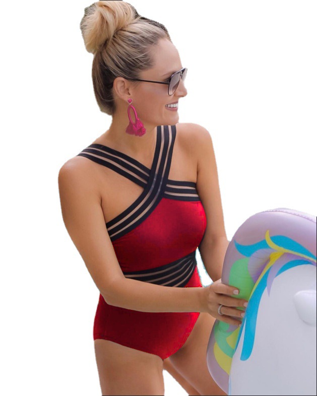 Women's One-Piece Swimsuit Women's Swimsuit Cross Front Swimsuit Cutout Swimsuit