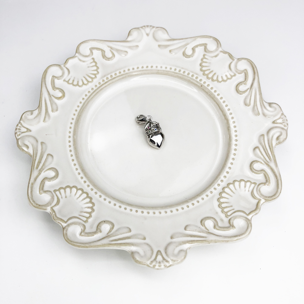 Charms Real 925 Sterling Silver Fashion Jewelry Crown Heart Pendant Charm For Women Men Drop Wholesale 230411