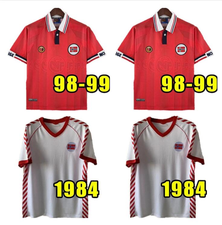 Retro NorwaIES soccer jerseys BERG Tore Andre Flo SOLSKJAER MINI REKDAL 1984 1985 1998 1999 84 85 98 99 BJORNEBYE home football shirt Haaland