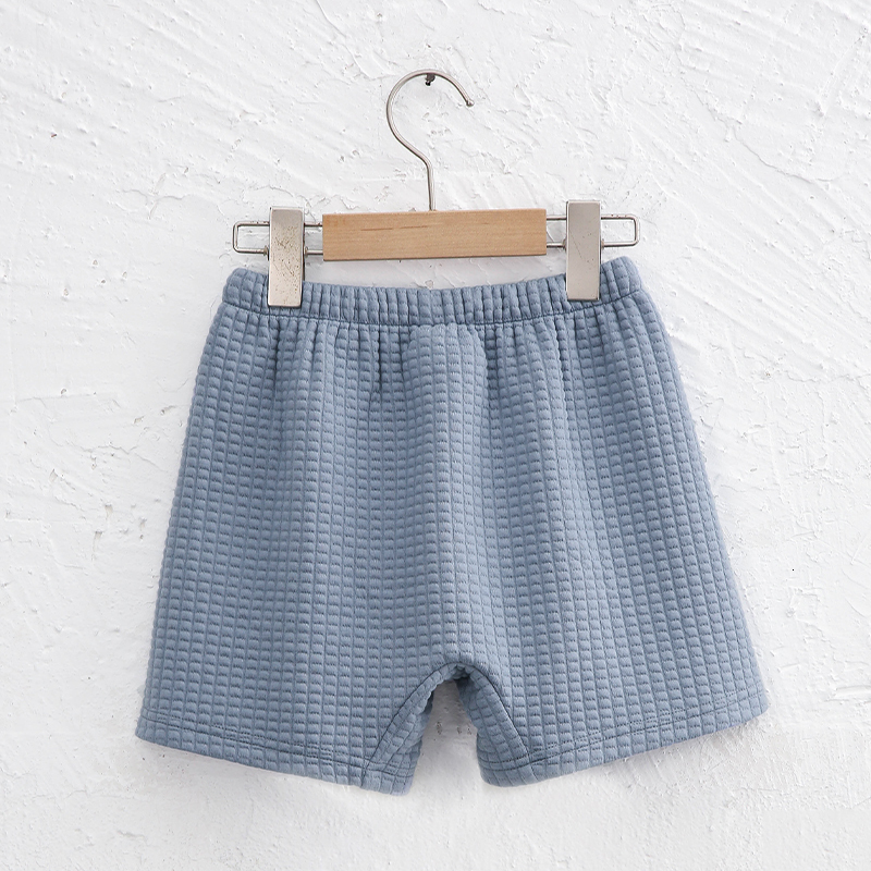 Shorts Organic Cotton Waffle Girls Summer Children s Clothing Casual Loose Elastic Waist Lace up Kids TZ108 230411