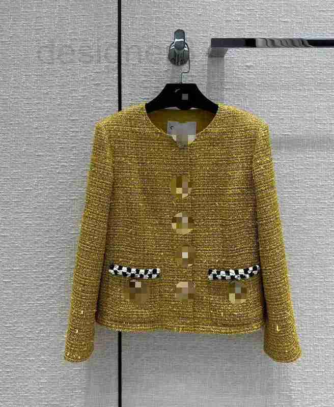 Women's Jackets designer Tweed coat 2023 spring new celebrity style fashionable thin black and white square bead embellishment 9MC1, Khaki
Women's Jackets designer Tweed coat 2023 spring new celebrity style fashionable thin black and white square bead embellishment 9MC1, Khaki