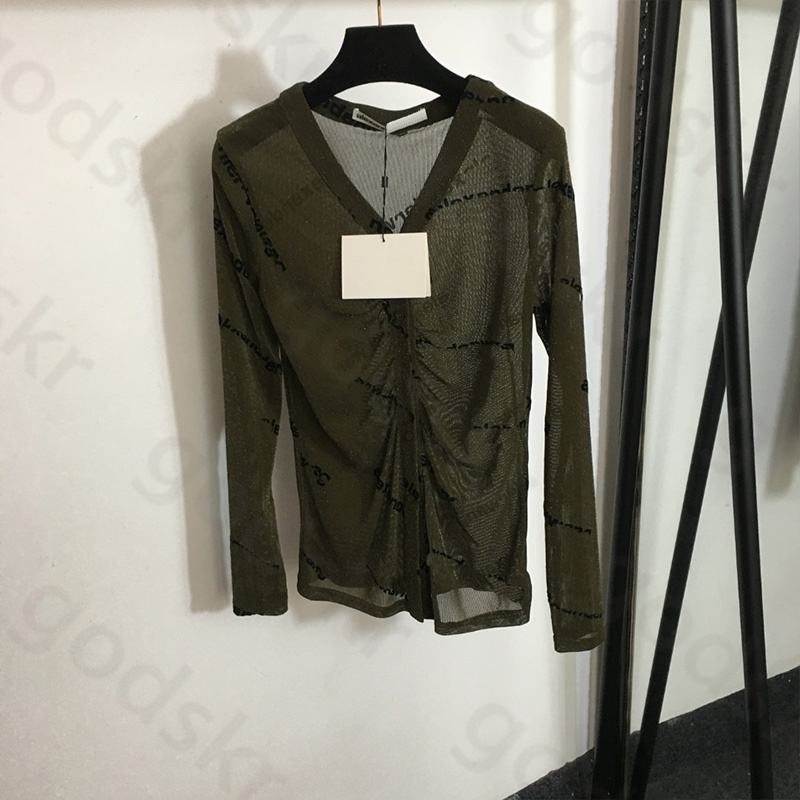 Women Embroidery Letter Shirt Bright Silk V Neck Shirt Breathable Long Sleeve Button Cardigan Jacket Sun Protection Jacket