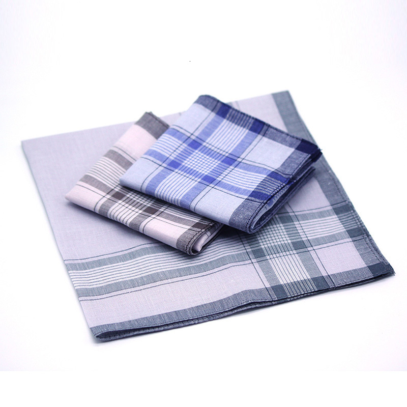 Handkerchiefs 12Pcs Classic Vintage Plaid Stripe Handkerchief Hanky Men Pocket Squares Cotton Business Casual Chest Towel Hankies Scarves22 230411