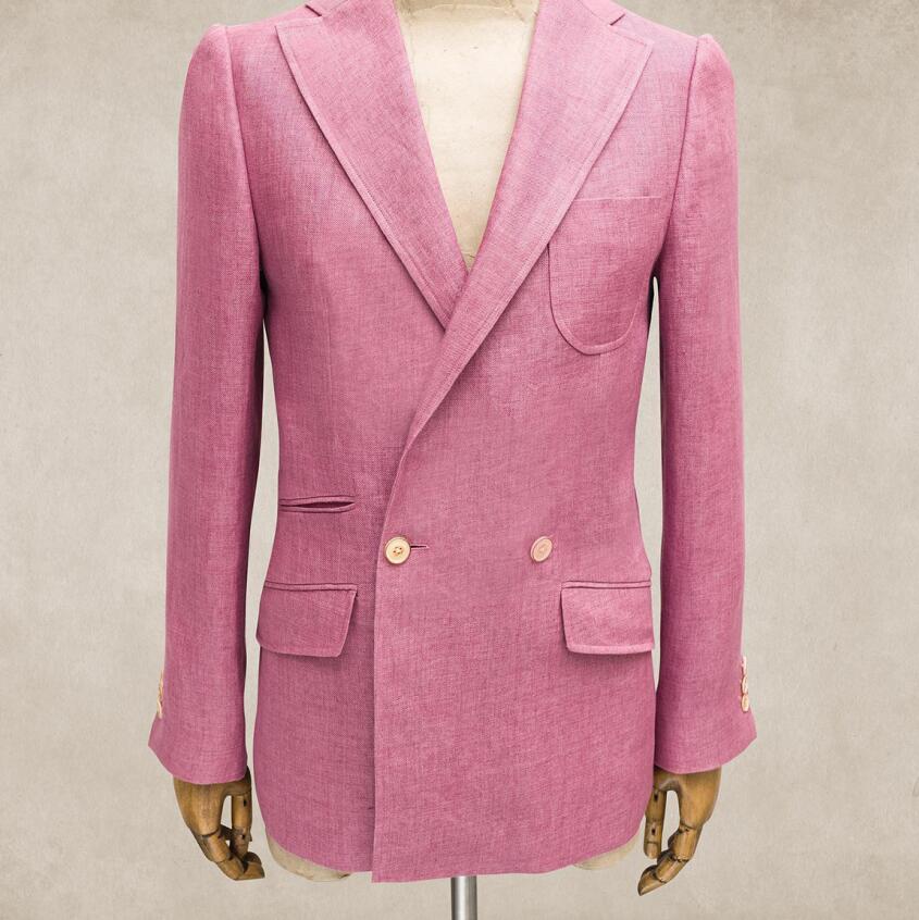 Elegant Women Pink Suit 2 Piece Blazer Jacket Long Pants Office Korean Two-Piece Single Breasted Business Wear