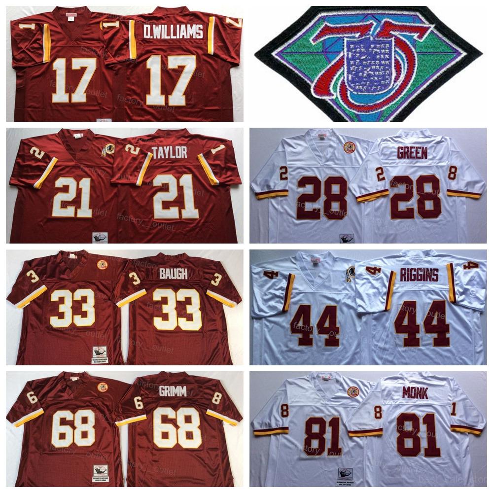 Mitchell and Ness Throwback 75th Anniversary Football 17 Doug Williams Jersey Vintage 44 John Riggins 28 Darrell Green 21 Sean Taylor 71 Charles Mann Red White ncaa
Mitchell and Ness Throwback 75th Anniversary Football 17 Doug Williams Jersey Vintage 44 John Riggins 28 Darrell Green 21 Sean Taylor 71 Charles Mann Red White ncaa