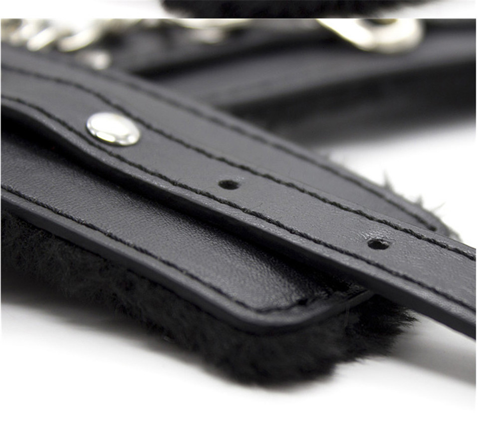 Adult Toys Sexy Adjustable PU Leather Plush Handcuff Ankle Cuff Restraints Bondage Toy Lstry Exotic Accessories 230411