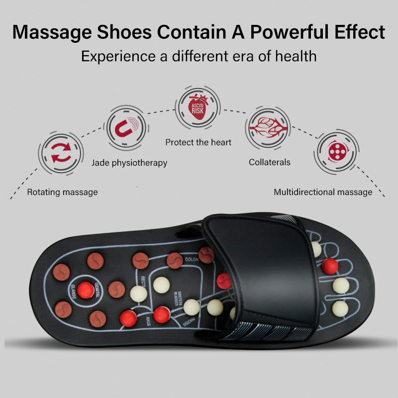 Full Body Massager Relaxally Acupuncture Slippers Shoes Cobblestone Foot Acupoint Sandals Relief Arthritis Neuropathy Pain 230411