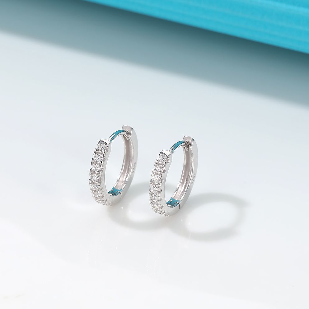 Hoop Huggie Diamond Hoop Earrings 925 Sterling Silver for Women White Gold Plated18k Gold Plated Fashion Simple Ear Fine Jewelry 230411
