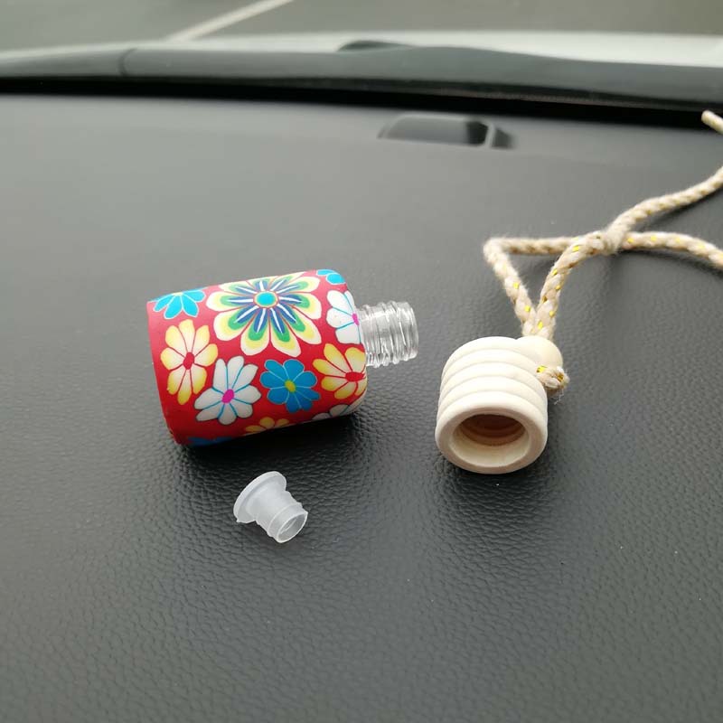Luxury Soft Ceramics Diffuser Car Perfume Bottle Glass Empty Hanging Decor Arts Air Freshener maquillaje Bead Rope Bottles Free Shipping Y260130