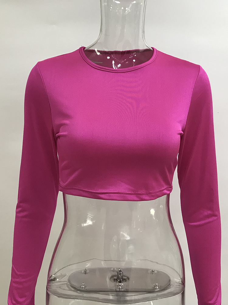 Women s T Shirt TiulZial O Neck Skinny Casual Glove Short T shirt Y2K Women Long Sleeve Crop Top Rose Red Club Party Sexy Tee Black 2023 Outfit 230411