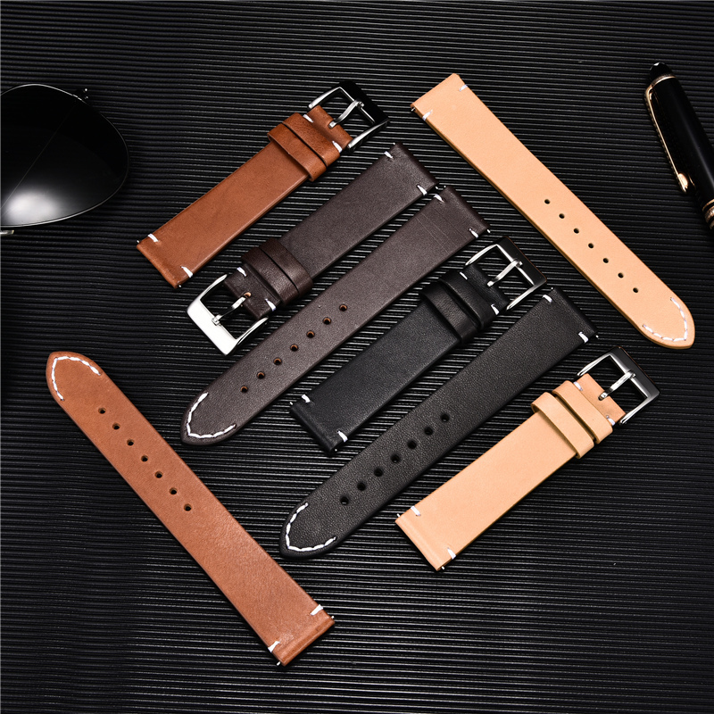 Watch Bands Quick Release Leather Watchbands 18mm 20mm 22mm 24mm Casual Belt Smart Watch Strap Soft Matte Bracelet Wrist Watch Band 230411