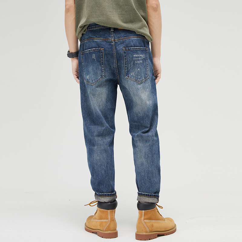 Men's Jeans Autumn/Winter Men's Casual Cotton Pants Fashion Windproof Men's Jeans 230412