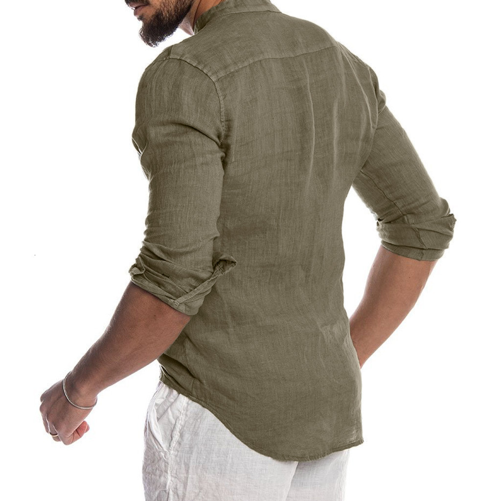 Men's Casual Shirts Men's Casual Shirt Cotton Linen Shirt Loose Top Short Sleeve T-shirt Spring/Summer Casual Handsome Men's Shirt 2304