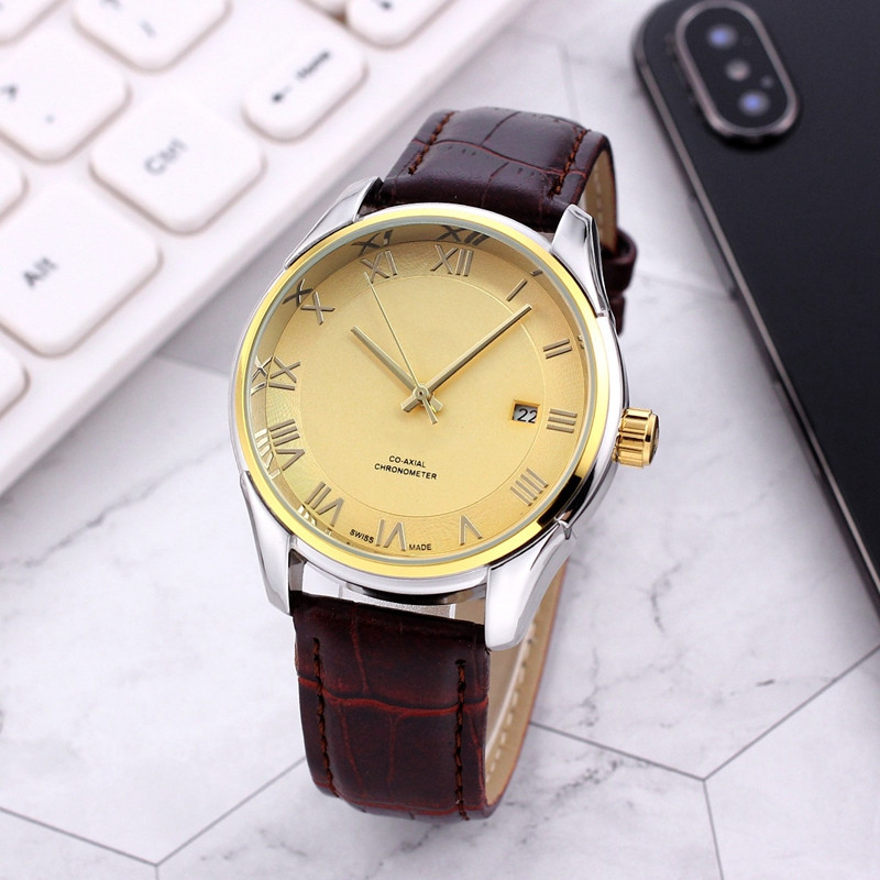 Ome WristWatches for men 2024 New mens Watches 40mm Three stitches Automatic mechanical Watch Top Luxury Brand leather Strap men Fashion Montre de luxe Type six