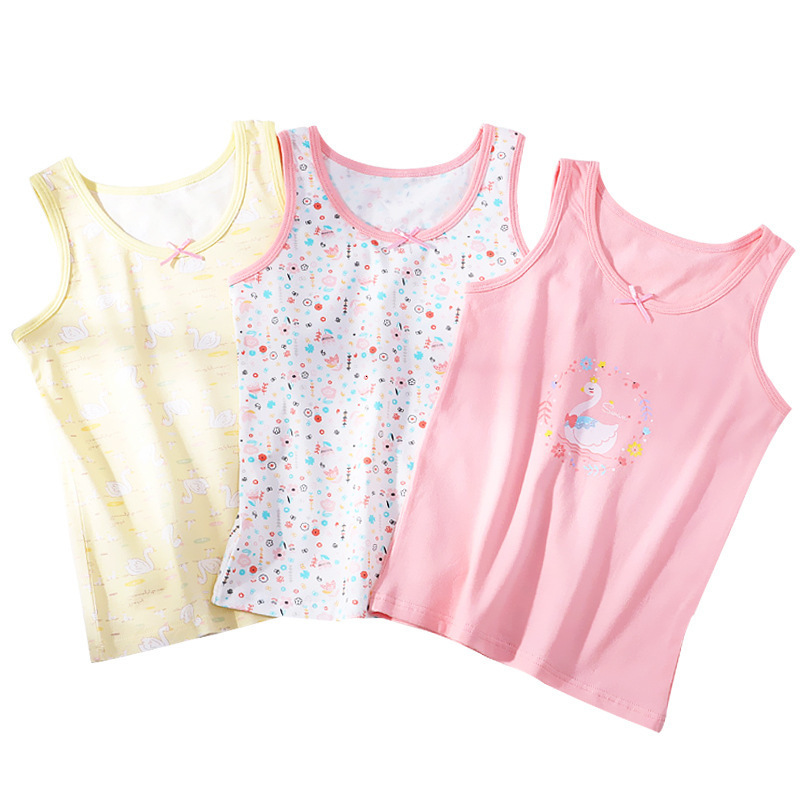 Tshirts 3pcsLot Boys Girls Summer Undershirt Singlet Shirts Kids Dino Unicorn Cotton Tshirt Top Camisoles Underwear Tanks Size 90155 230412