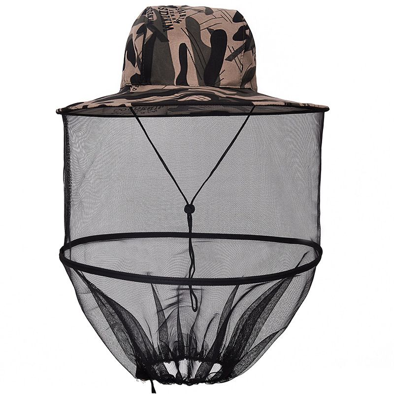 Mosquito Head Net Textile Sun Hat with Netting Outdoor Hiking Camping Gardening Adjustable ss0412