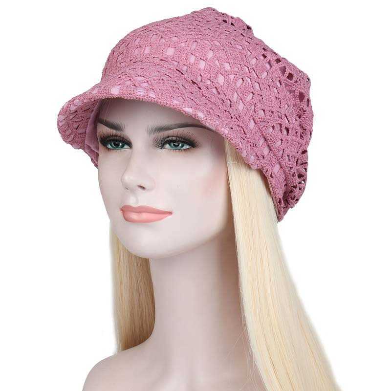HBP Hat Female Spring and Autumn Hollow Hook Flower Duck Tongue Hat Ethnic Style Pullover Hat Breathable Mesh Stacked Cap Short brim Hat Cross border, Pink10
HBP Hat Female Spring and Autumn Hollow Hook Flower Duck Tongue Hat Ethnic Style Pullover Hat Breathable Mesh Stacked Cap Short brim Hat Cross border, Pink10
