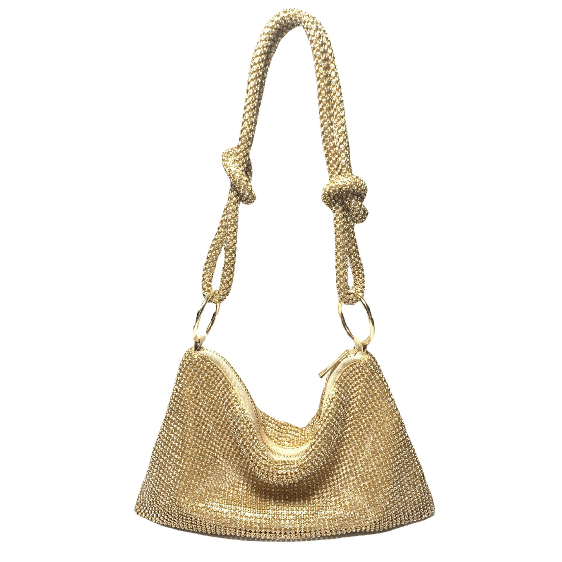 Fashion Bag Versatile Women's Bag with Diamond Embedding Design Outdoor Underarm Handbag