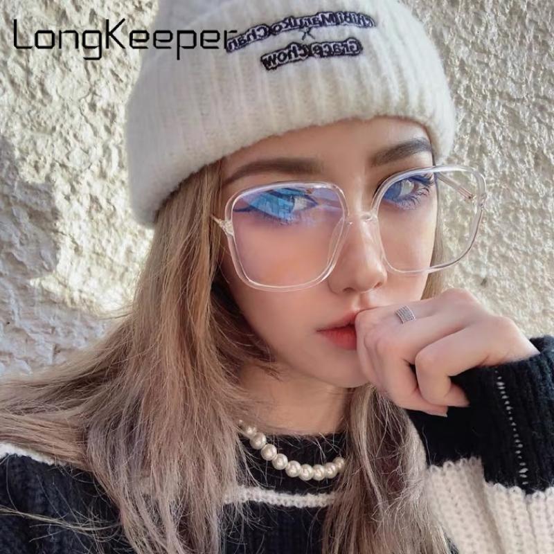 Sunglasses Frames Fashion Antiblue Light Eyeglasses Women Oversized Square Glasses Frame Female Retro Black Big Eyeglasses Computer Spectacles 230411