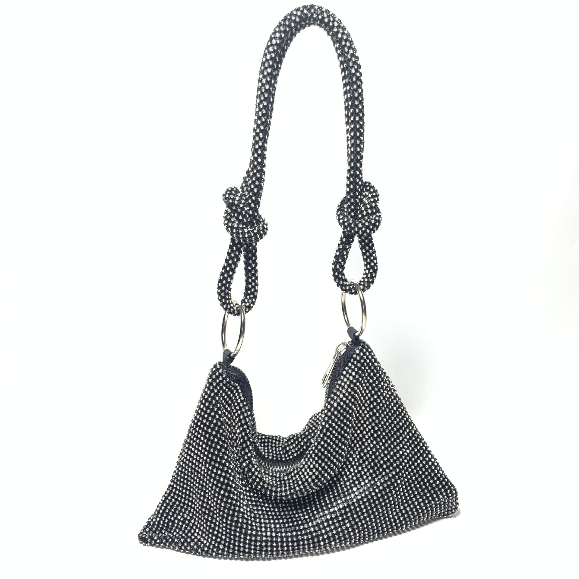 Fashion Bag Versatile Women's Bag with Diamond Embedding Design Outdoor Underarm Handbag