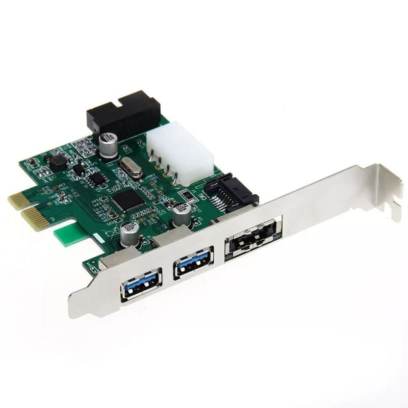 Hot Desktop 3 Port USB 30 20 Pin Power ESATA PCI Express Adapter Controller Card Jcsrr
