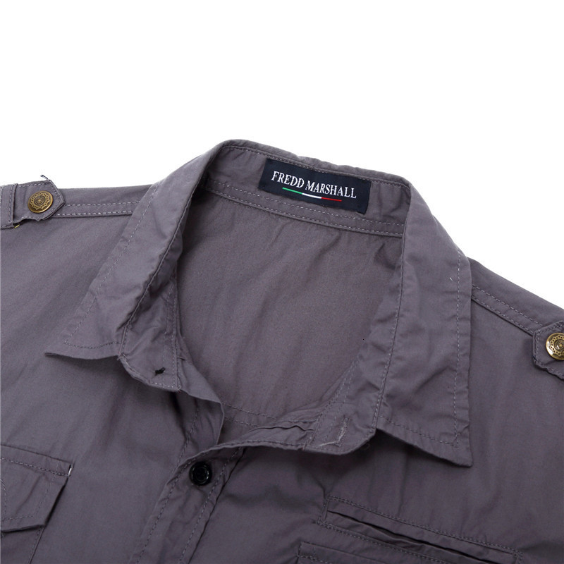 Men's Casual Shirts Summer men's shirt Pure cotton casual shirt Men's short sleeved commodity shirt Pocket work shirt Men's shirt 