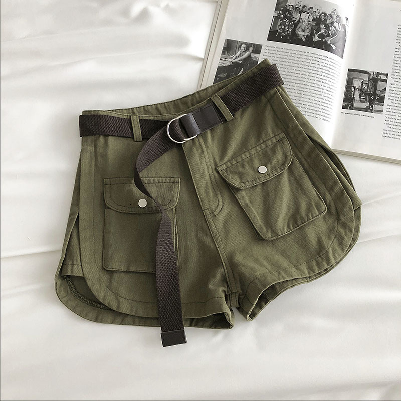 Women's Shorts Women's Mini Summer Basic Full Match Casual Women's Trouser Loose High Waist Women's Bottom Pocket Youth Solid 2304