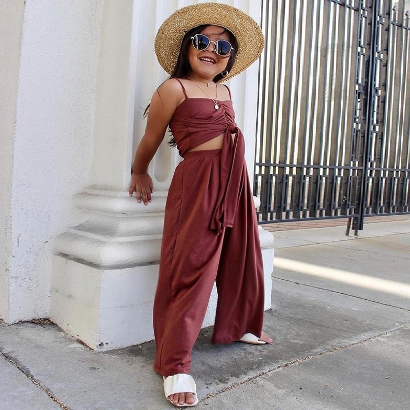Clothing Sets Fashion Baby Girl Clothes Set Long Pant Vest 2PCS Summer Spring Autumn Infant Toddler Child Beachwear Suit 1 10Y 230412
