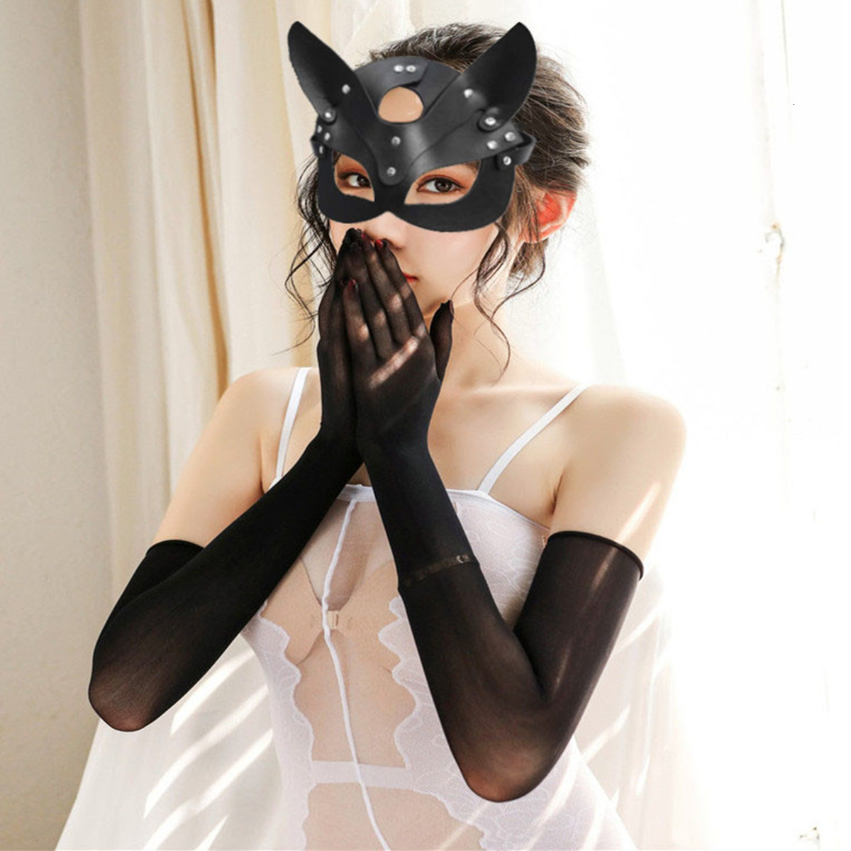 Adult Toys Erotic Women Sexy Mask Half Face Cosplay Leather Sex Halloween Party Masquerade Ball Fancy s Punk Collar BDSM 230411