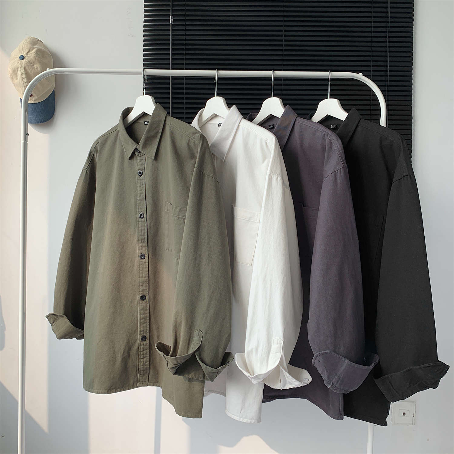 Men's Casual Shirts Spring Autumn Cotton White Shirt Men's Black Long Sleeve Men's Elegant Shirt Men's 230412