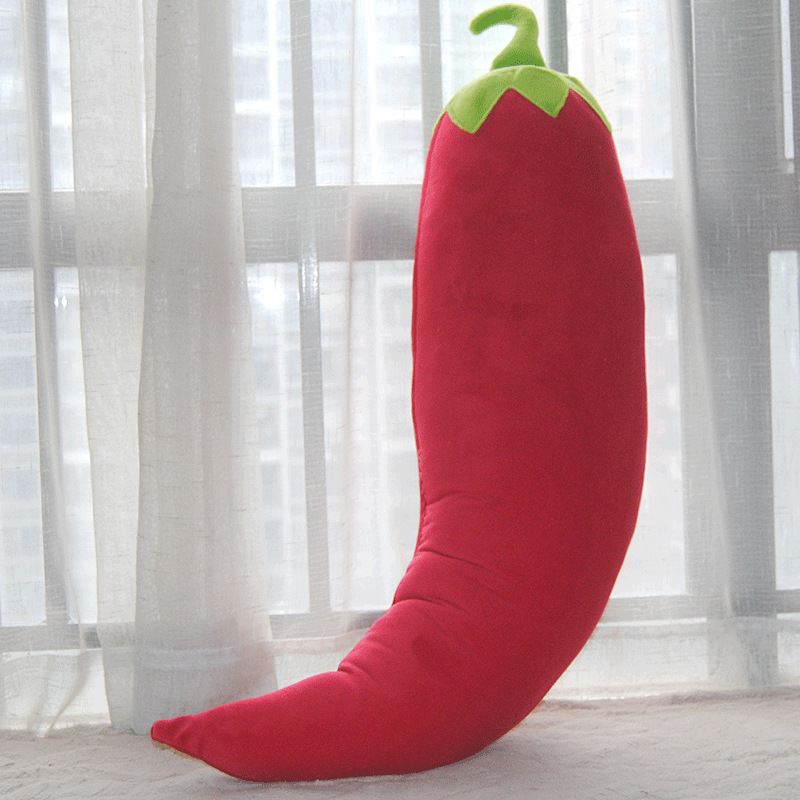 80cm Big Vegetable Red Chili Plush Toy Soft Simulation Hot Pepper Doll Pillow Sofa Decoration Gift DY10160