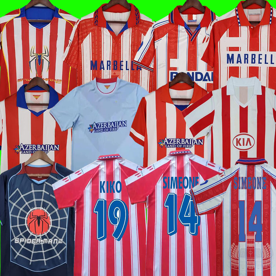 Retro Atletico MADRIDS 94 95 96 97 03 04 05 10 11 13 14 15 Atletico vintage F.TORRES SIMEONE KIKO KOKE football shirts 94 95 1996 1997 2003 2004 2005 2010 2011 2013 2014