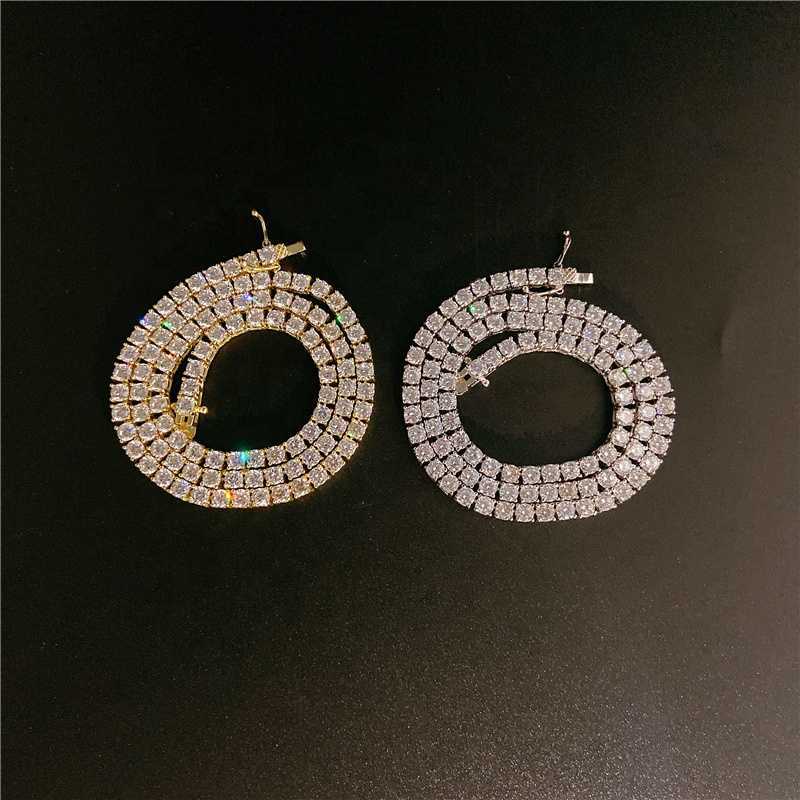 moissanite tennis necklace Customized Personal Luxury Solid 14k Gold Jewelry Vvs White Color Loose moissanite diamond tennis chain for men