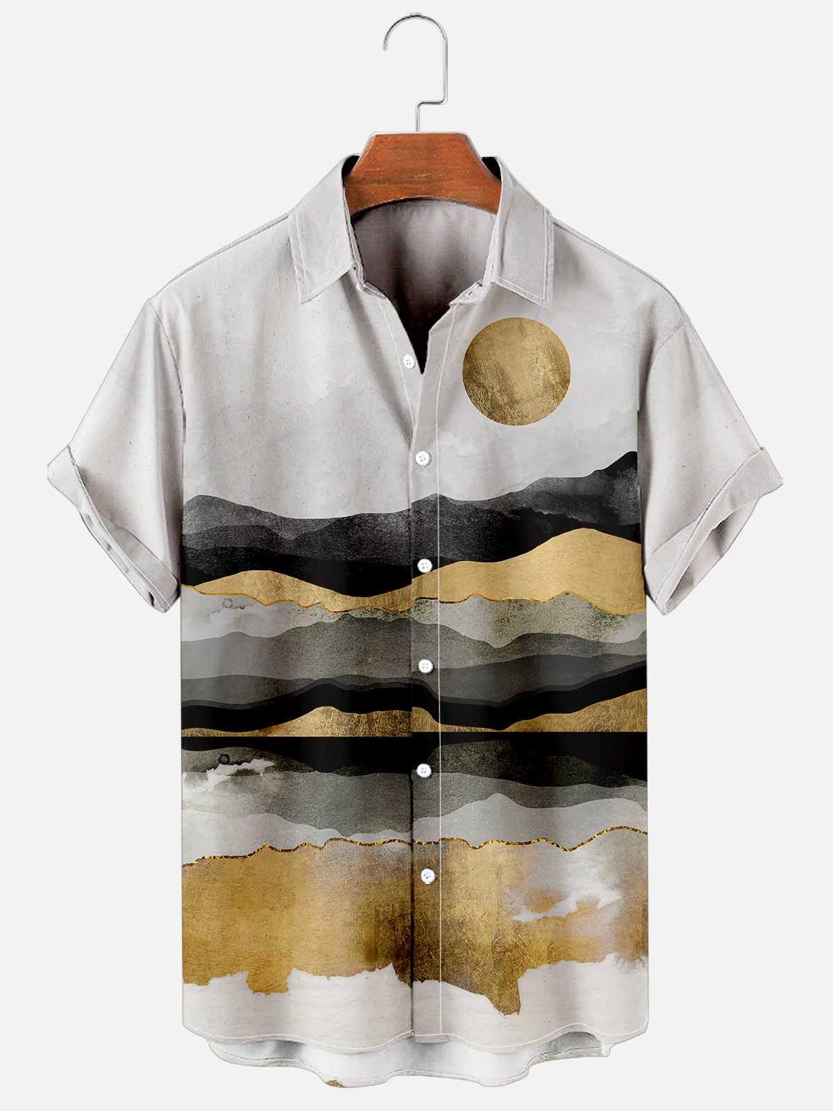 Men's Casual Shirts Men's and Women's Octopus Shirts Hawaiian Style Horn Print Short Sleeve Top Casual Holiday Party Holiday Clothing 2