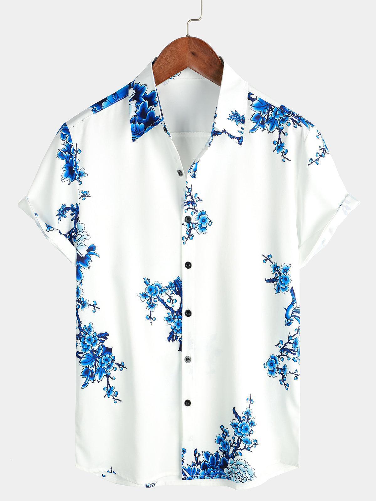 Men's Casual Shirts Hawaiian men's summer beach casual 3D sunflower print crop top outdoor fashion loose oversized men's street T-shirt