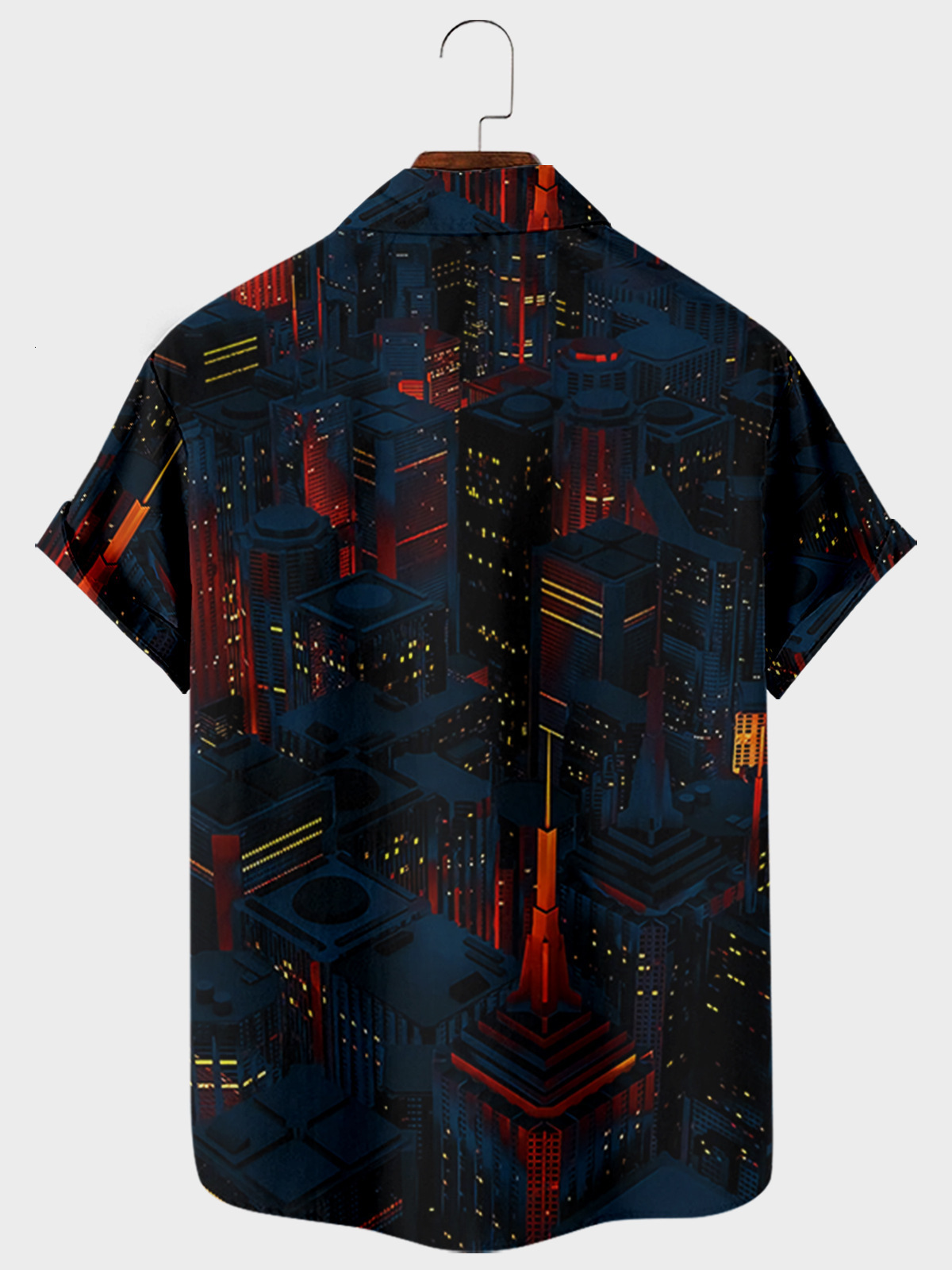 Men's Casual Shirts Summer Beach Casual Men's Short Sleeve Polo Shirt Plus Size City High Waist 3D Printed Men's Top with Pockets 23041