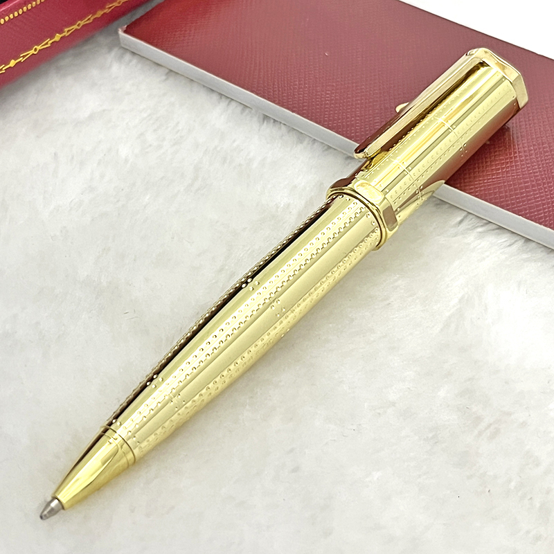 Wholesale Pens Classic Octagon Ballpoint Pen Sier Golden Clip with Serial Number Writing Smooth 230412