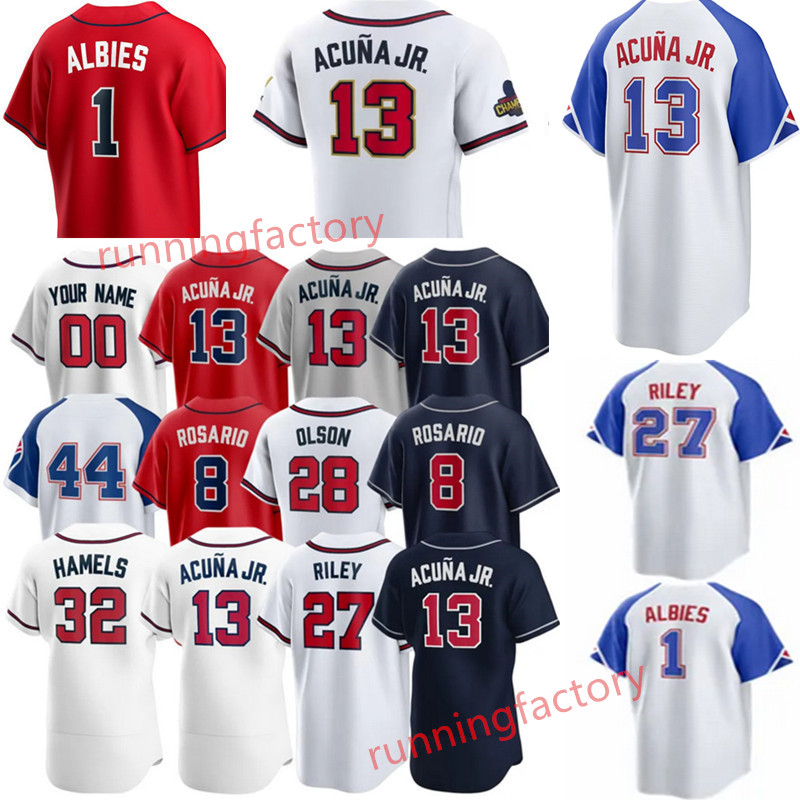 Ronald Acuna Jr. Baseball Jerseys 13 City Connect Acuna Jr Ozzie Albies Austin Riley Matt Olson Braves Michael Harris II stitched red white blue mens 2023 stitched, As
Ronald Acuna Jr. Baseball Jerseys 13 City Connect Acuna Jr Ozzie Albies Austin Riley Matt Olson Braves Michael Harris II stitched red white blue mens 2023 stitched, As