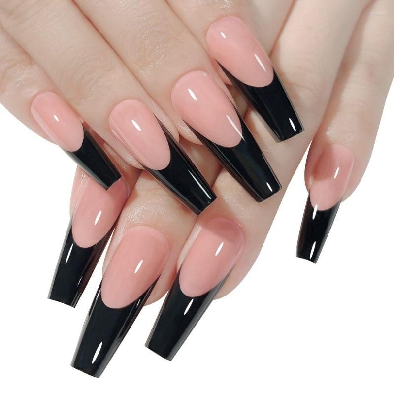 False Nails 24pcs Nail Tips Press On Black Edage DIY Ballerina Long French Fake, M035
False Nails 24pcs Nail Tips Press On Black Edage DIY Ballerina Long French Fake, M035