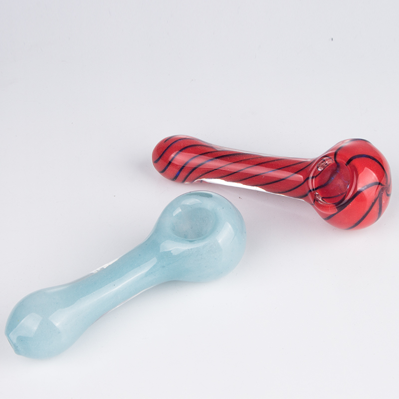 Y284 Smoking Pipe About 4.45/4.1 Inches Colorful Spoon Bowl Side Air Hole Glass Hand Pipes