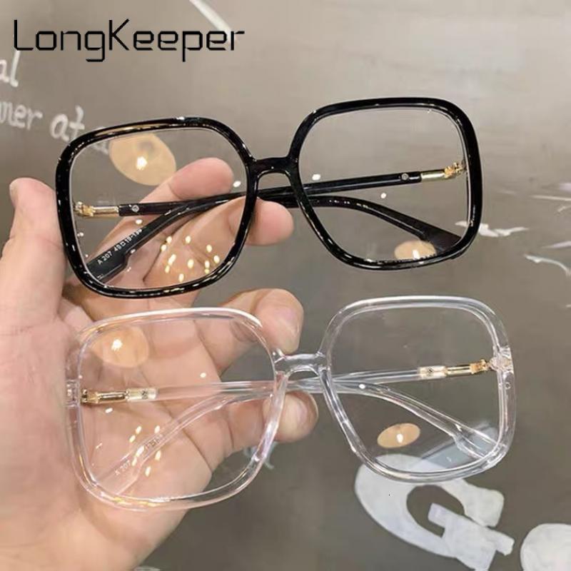 Sunglasses Frames Fashion Antiblue Light Eyeglasses Women Oversized Square Glasses Frame Female Retro Black Big Eyeglasses Computer Spectacles 230411