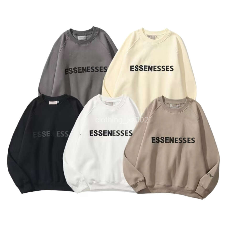 Essentialhoodies Top Quality Designer Cotton Fleece Hoodie Designer Graphic Mens Women Hoody For Men Womens Clothes Black Gray White Hoodie