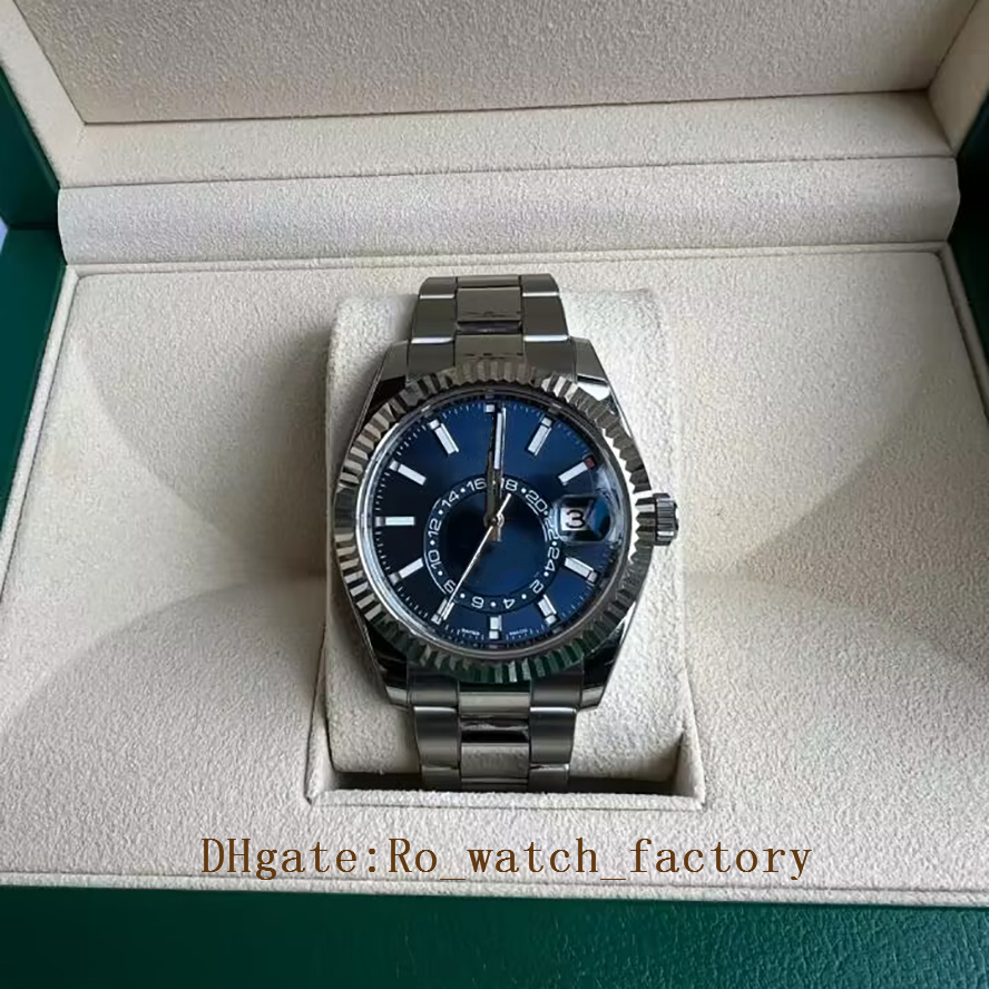 Luxury Wristwatch BRAND NEW Sky-Dweller White Gold BLUE DIAL 40mm Jubilee Watch 326934 Men's Automatic Mechanical 9003 Watchs