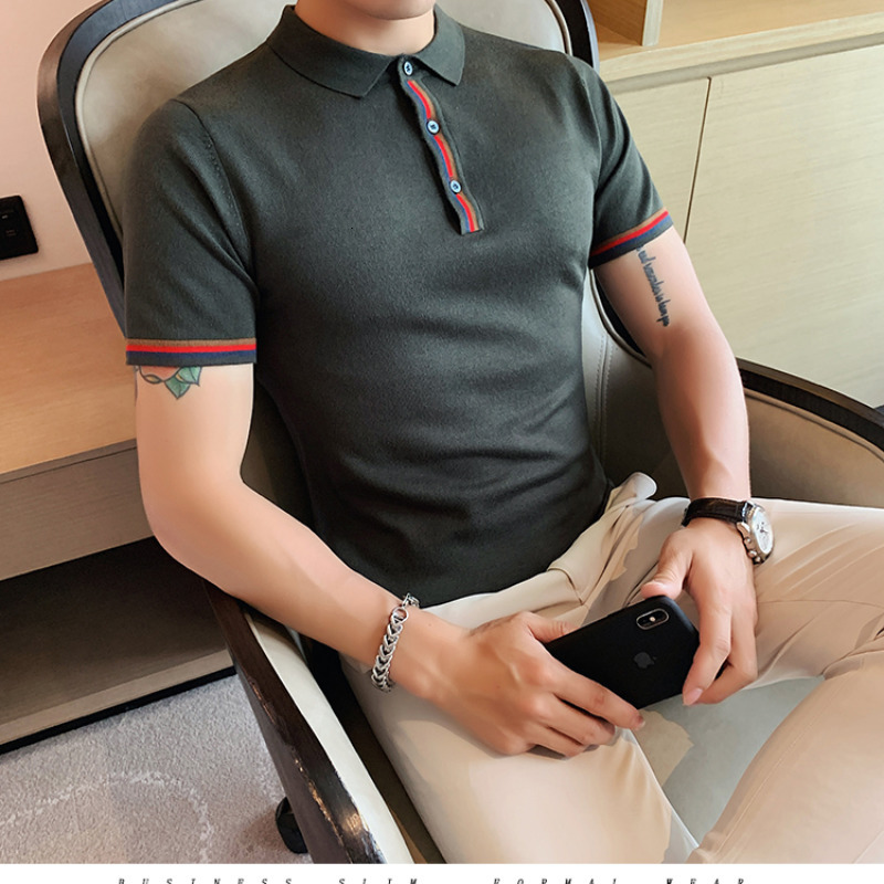 Men's Polos Men's Solid Polo Shirt Summer Men's Clothing Polo Collar Shirt British Fashion Pure Cotton Polo Shirt Top 4-color S-3XL 230